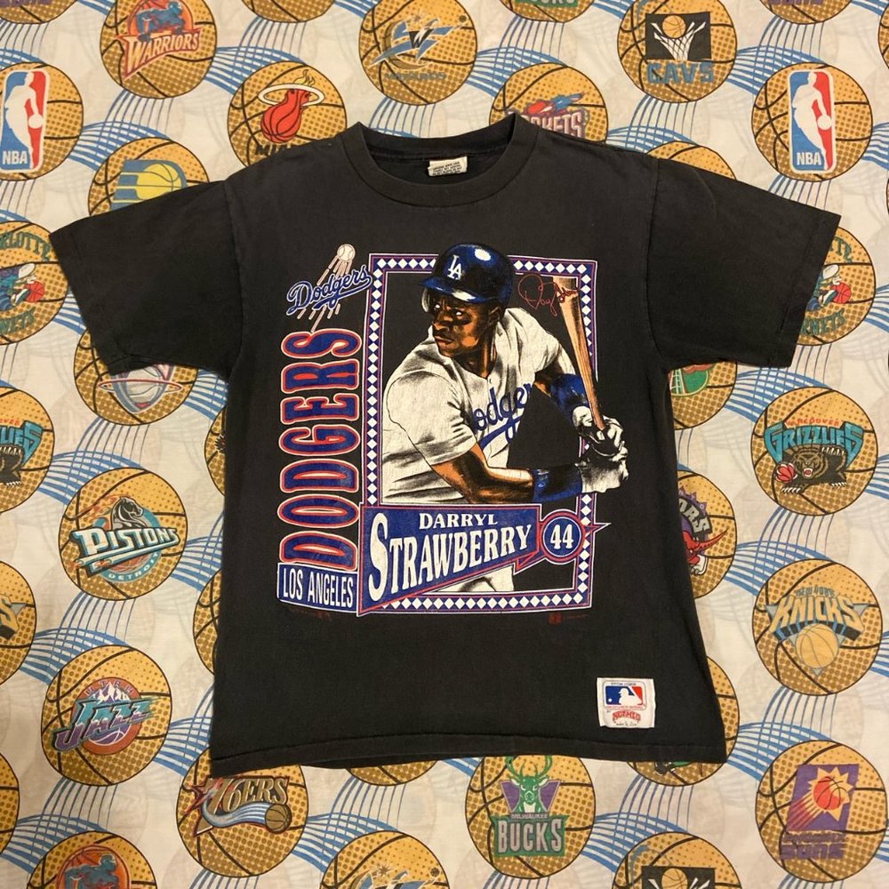 Vtg Nutmeg Dodgers Darryl Strawberry T-shirt Large